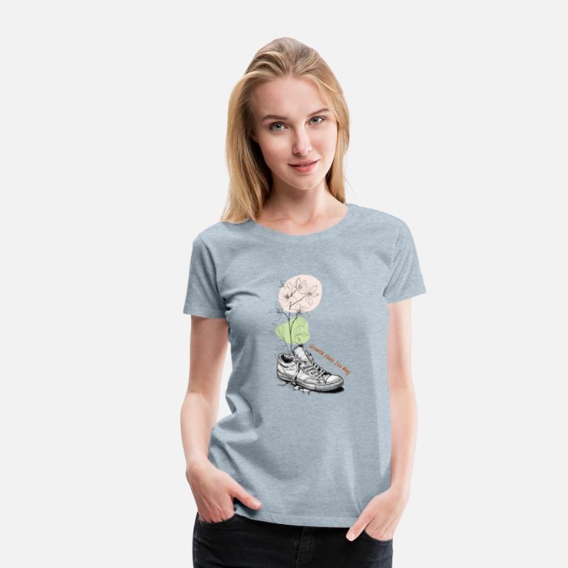 Growth Finds Its Way Line Art Floral Sneaker Tee