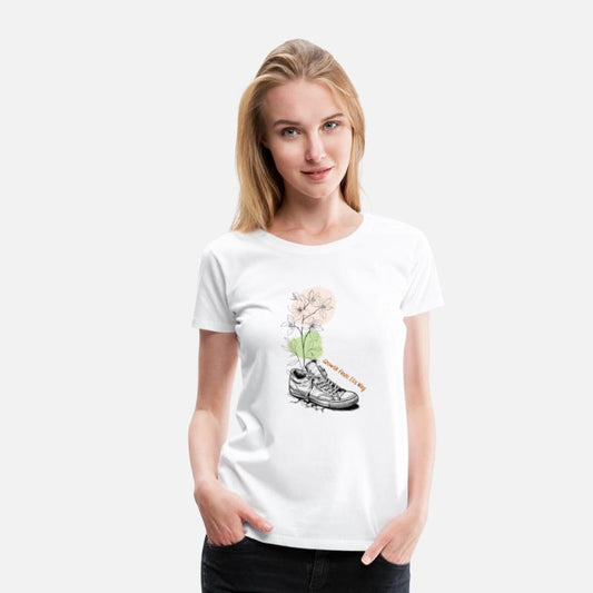 Growth Finds Its Way Line Art Floral Sneaker Tee