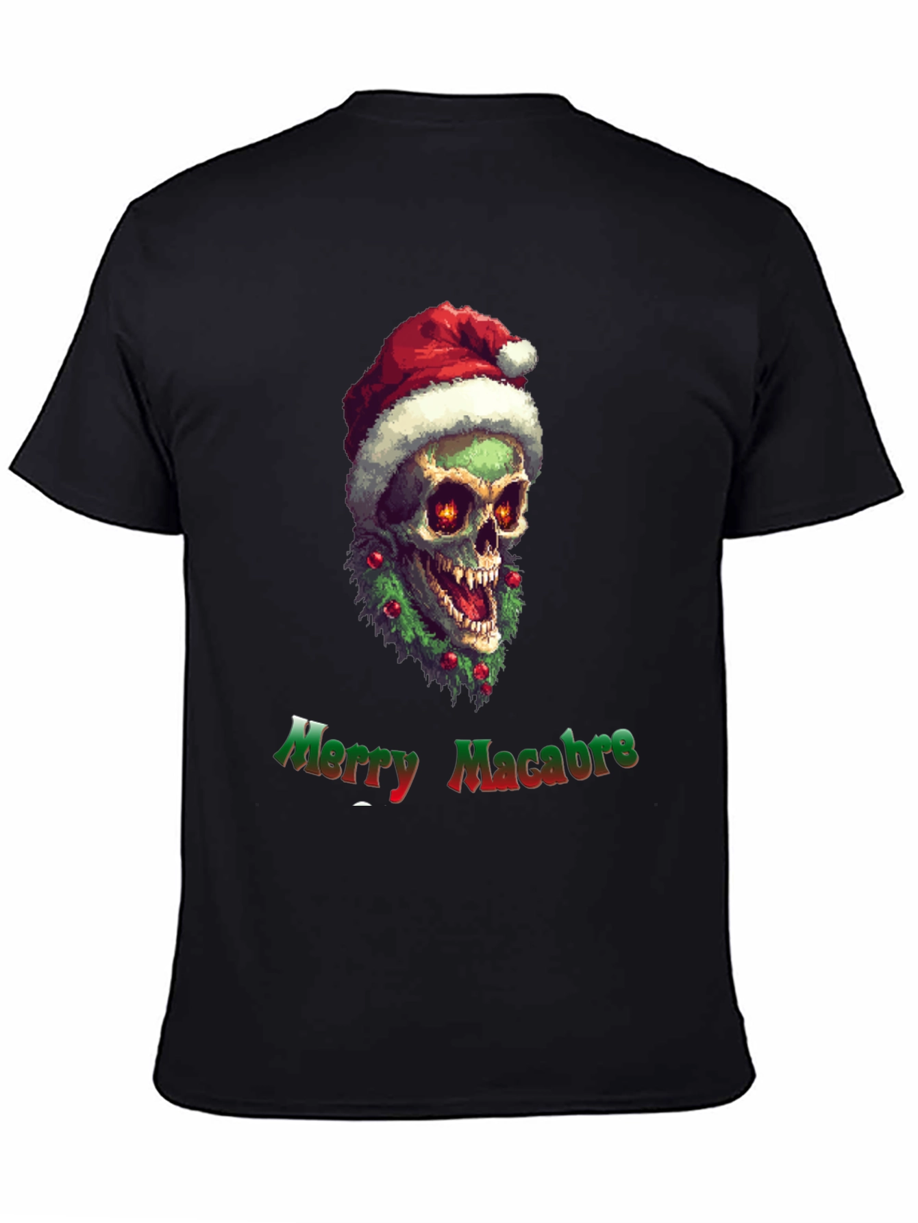 Merry Macabre T-Shirt: Zombie Santa Skull