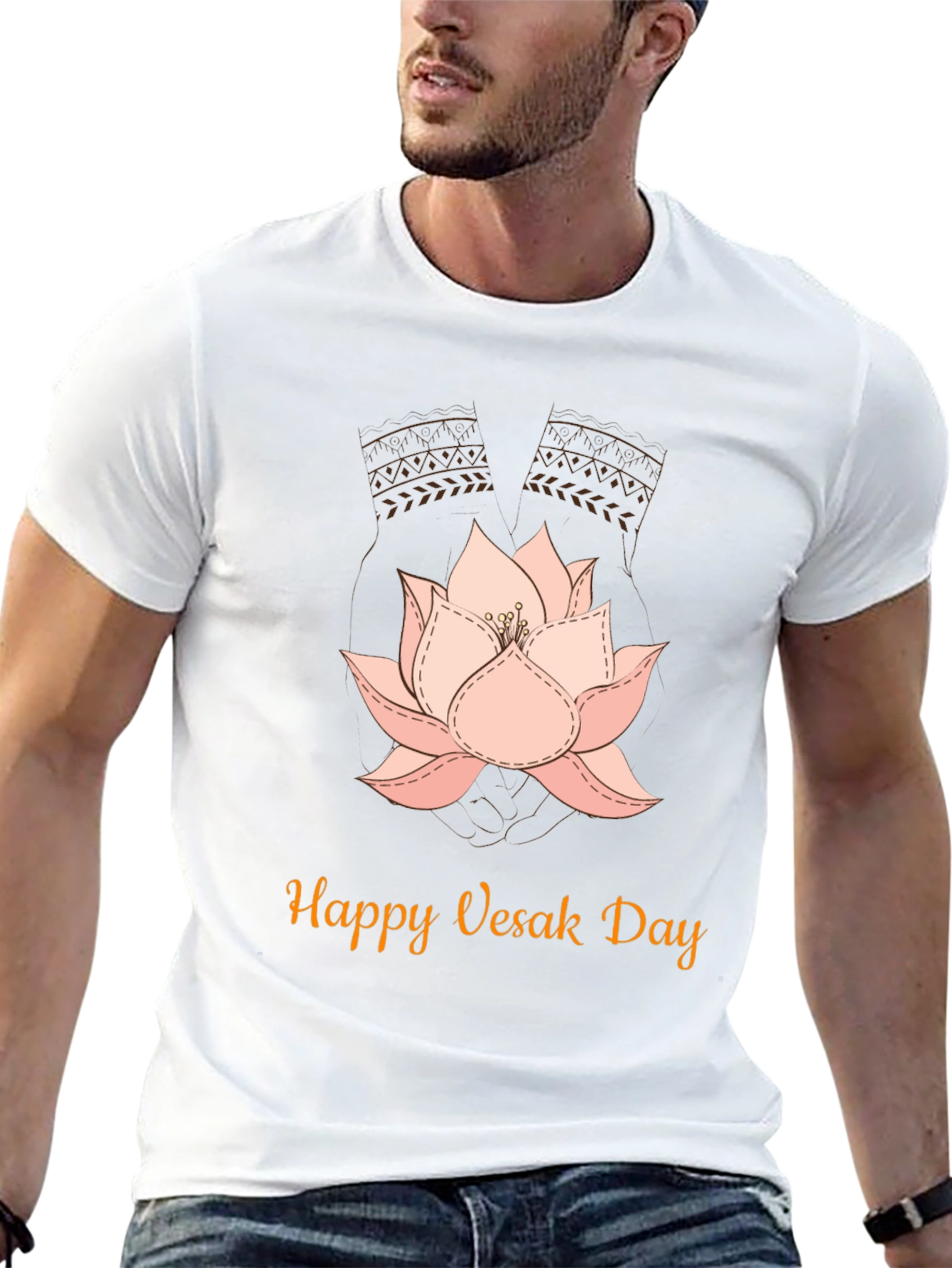 Happy Vesak Day Lotus Flower T-Shirt