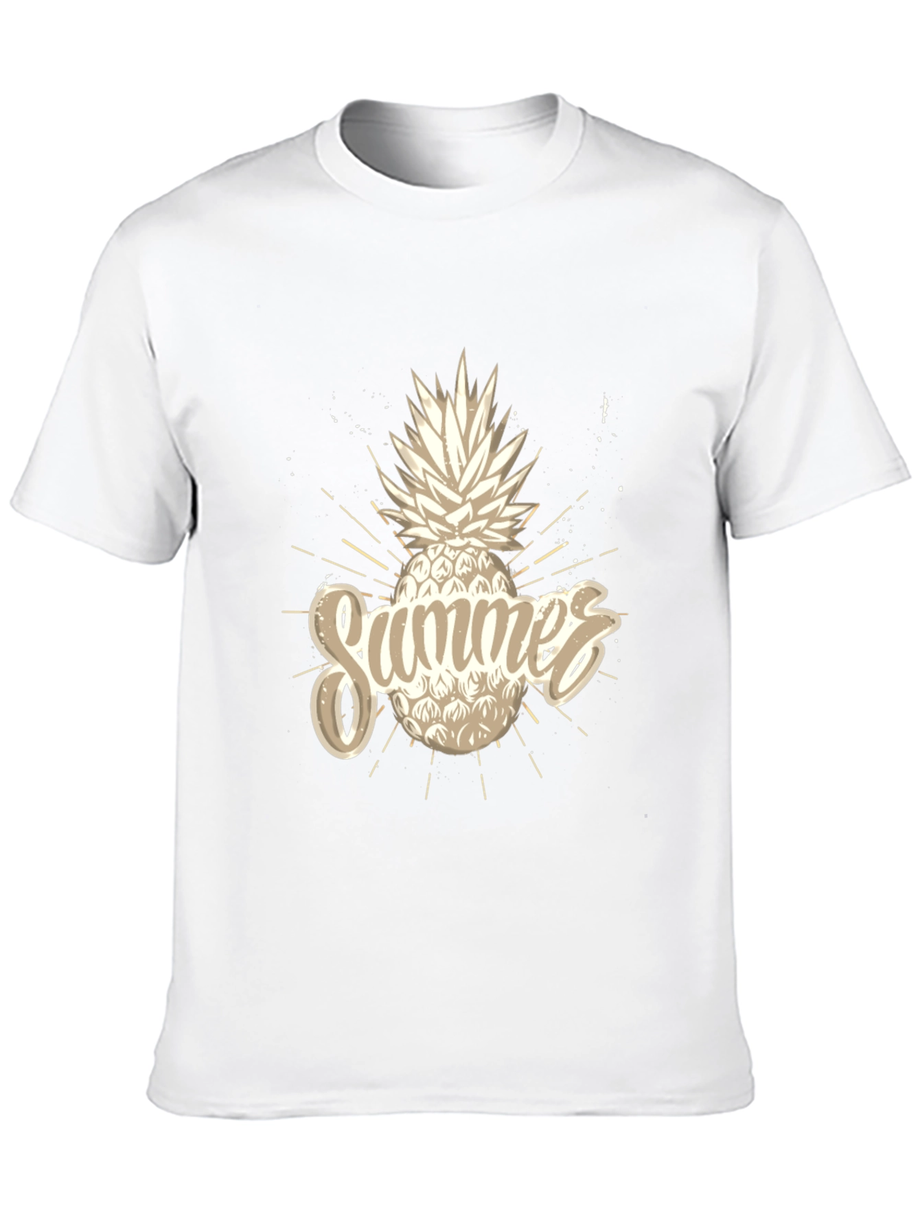 Summer Pineapple Graphic Black T-Shirt