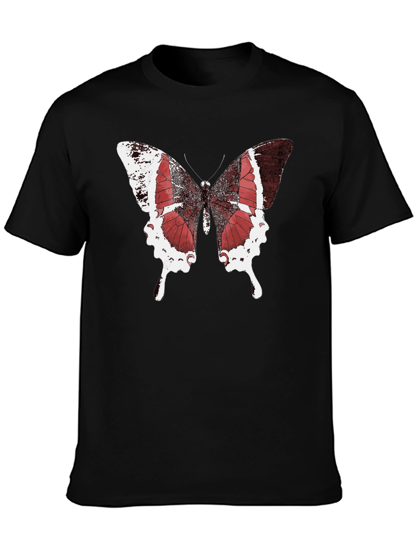 Butterfly Graphic Black Tee - Stylish Mens Casual Wear