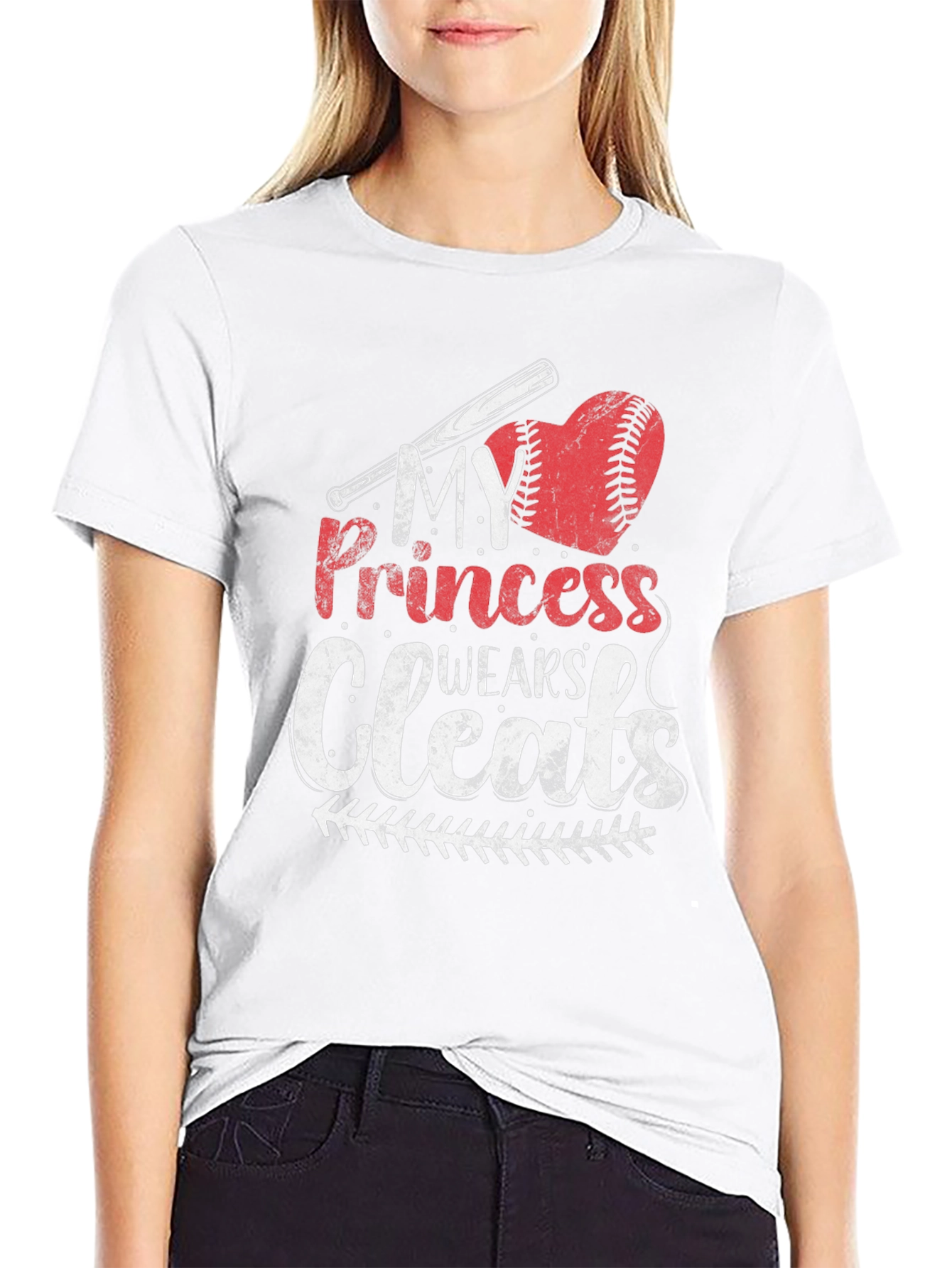 My Princess Wears Cleats Baseball Graphic Tee