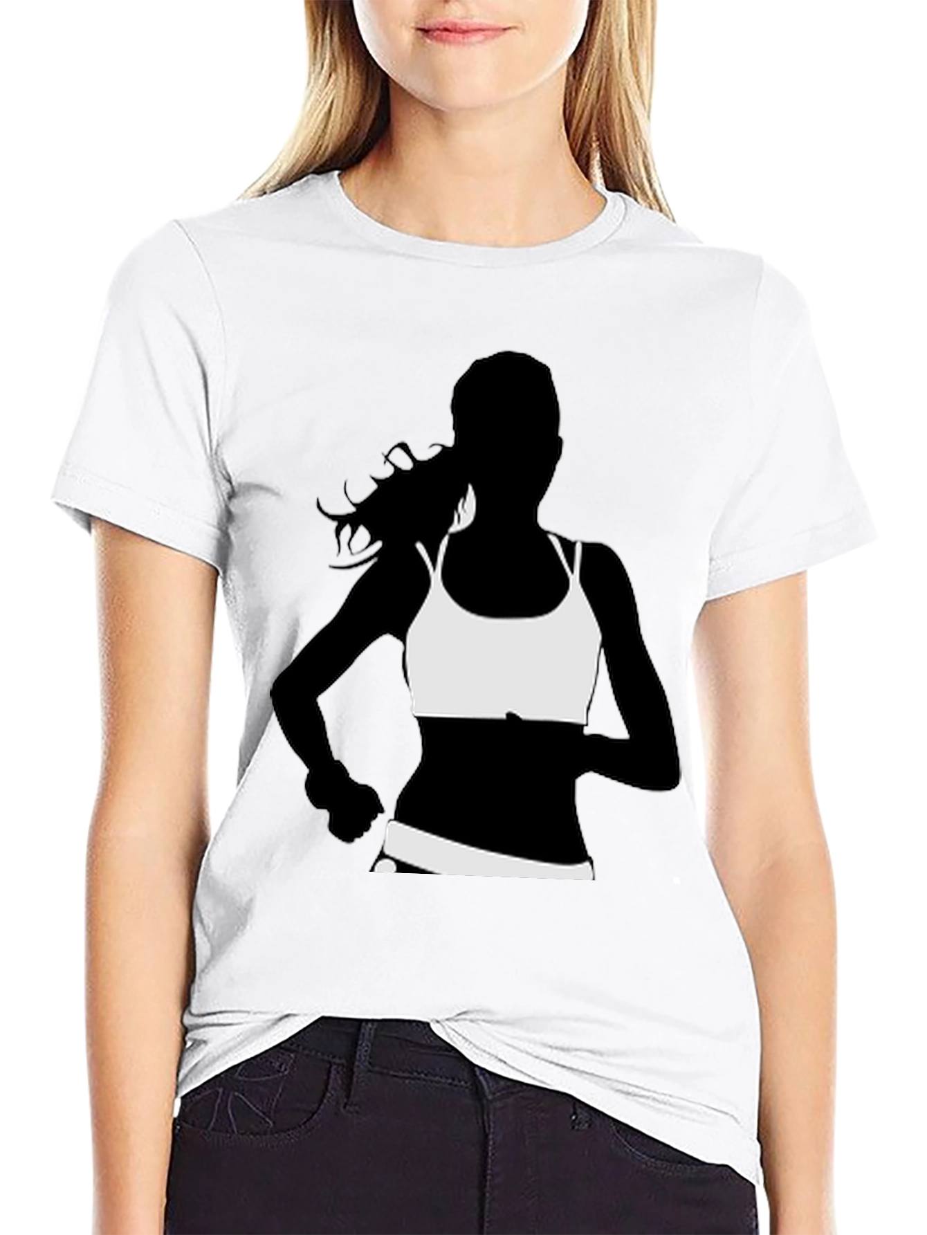 Running Woman Graphic Tee - Black
