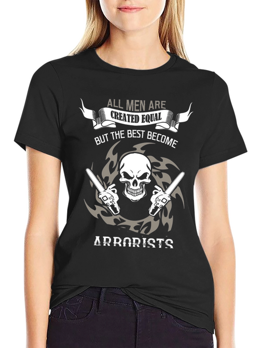 Arborist Skull Chainsaw Graphic Tee - Black