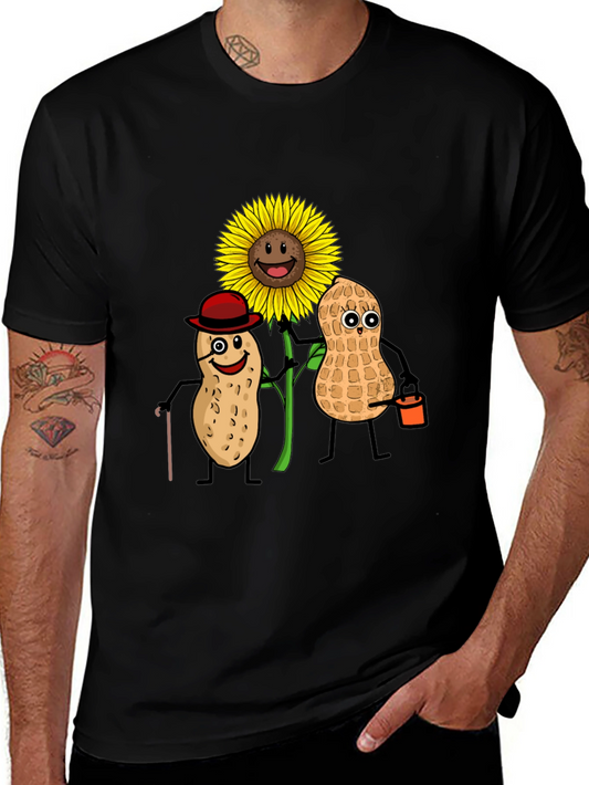 Funny Peanut Sunflower Graphic T-Shirt