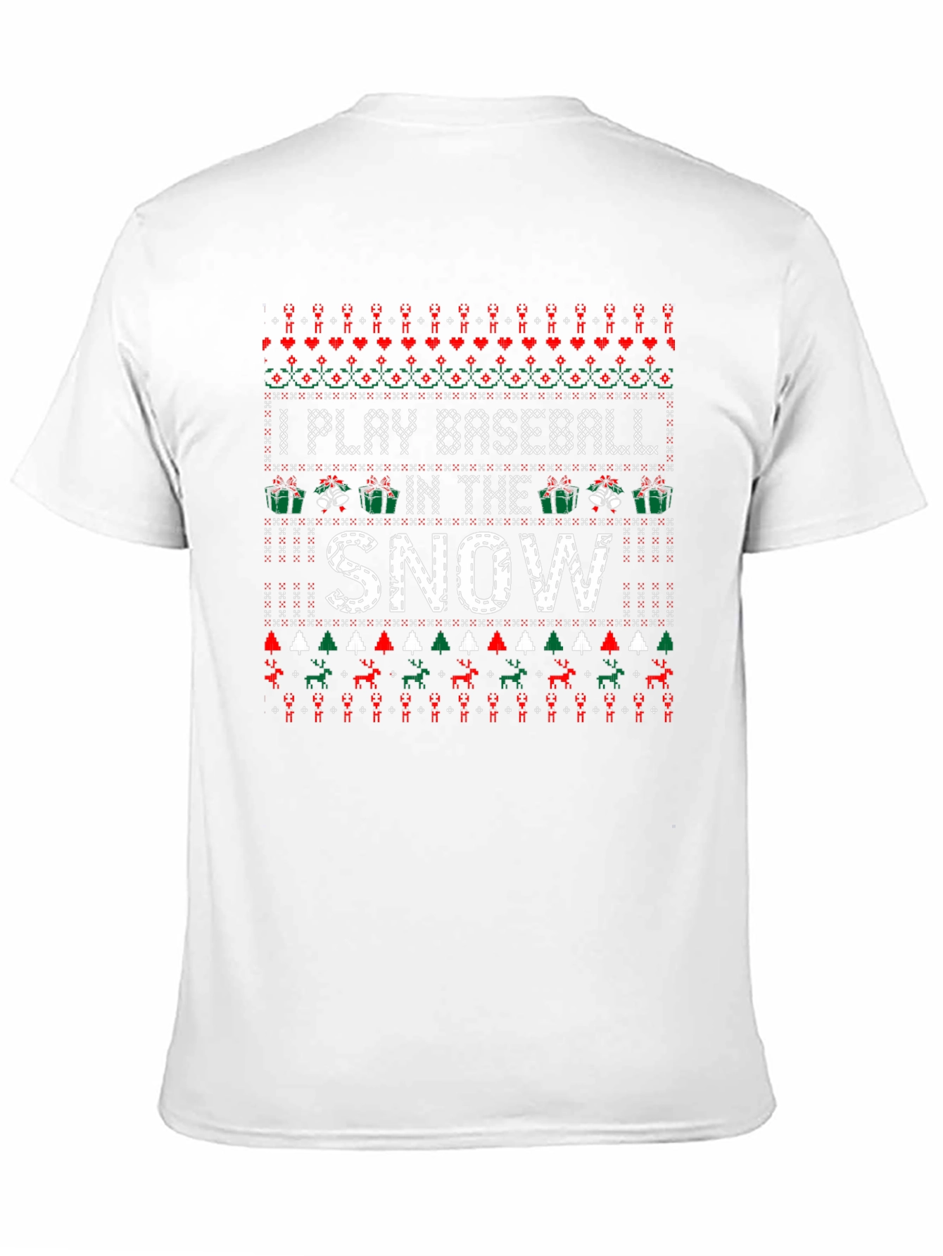I Play Baseball in the Snow Christmas T-Shirt