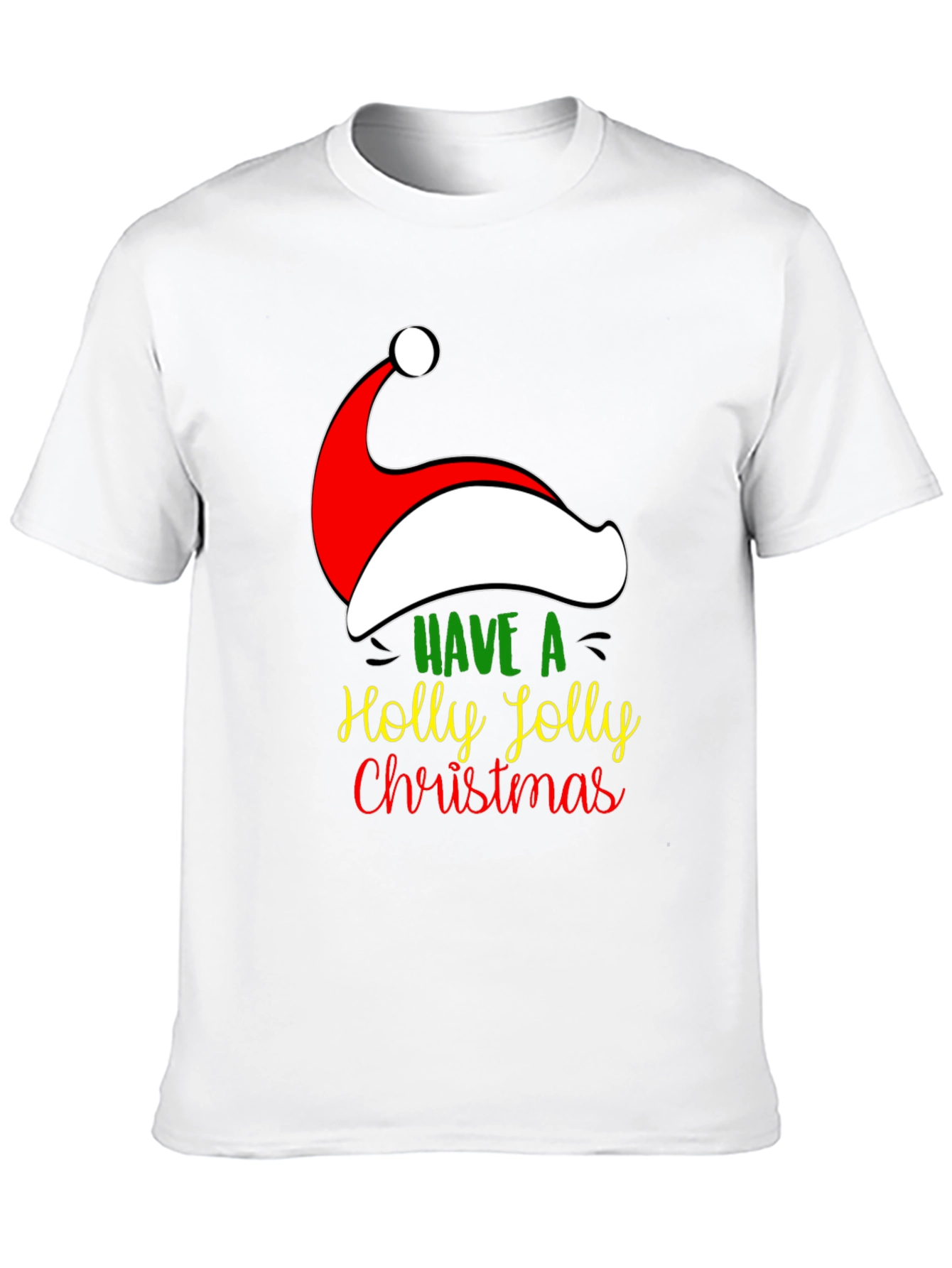 Holly Jolly Christmas Santa Hat Graphic Tee