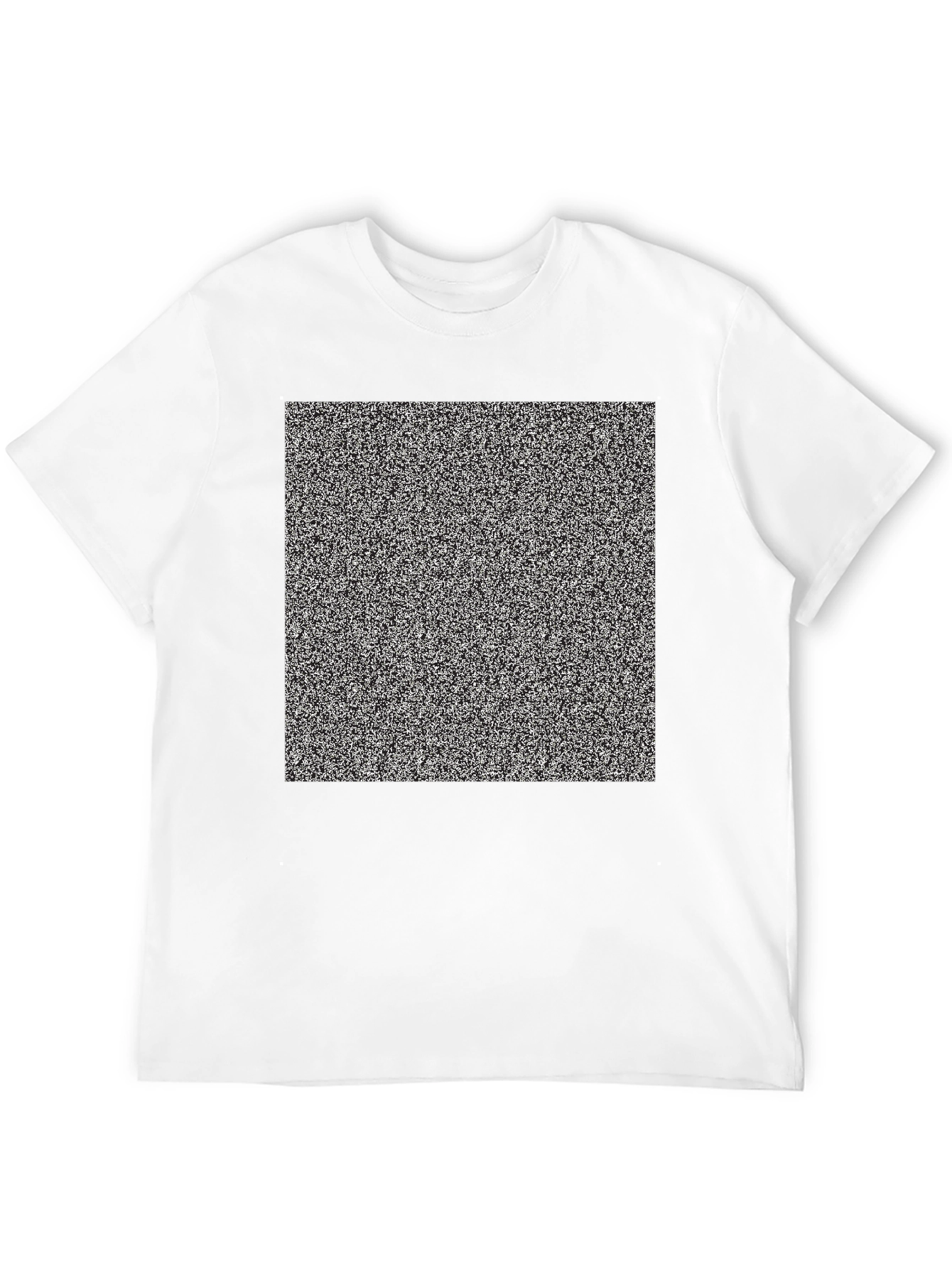 Static Noise Pattern Tee - Classic Fit Black T-Shirt