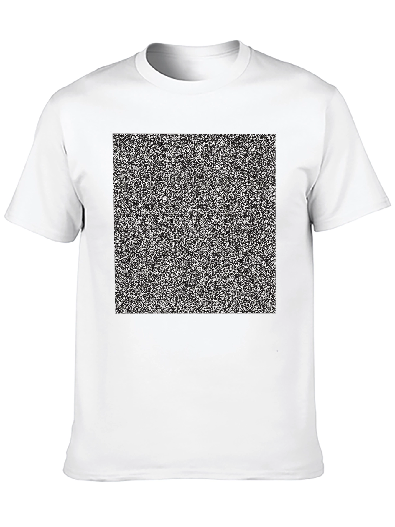 Static Noise Pattern Tee - Classic Fit Black T-Shirt