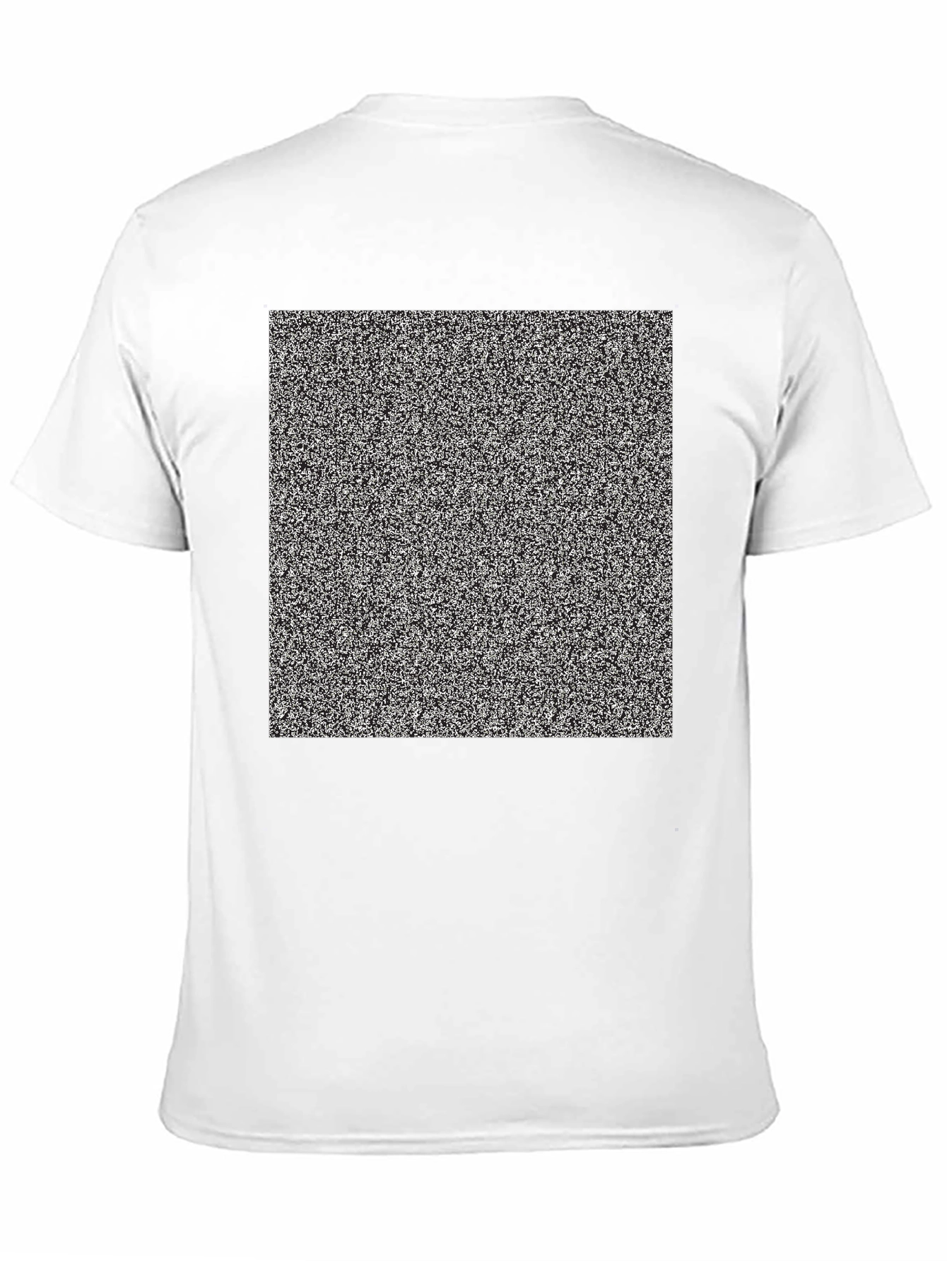 Static Noise Pattern Tee - Classic Fit Black T-Shirt