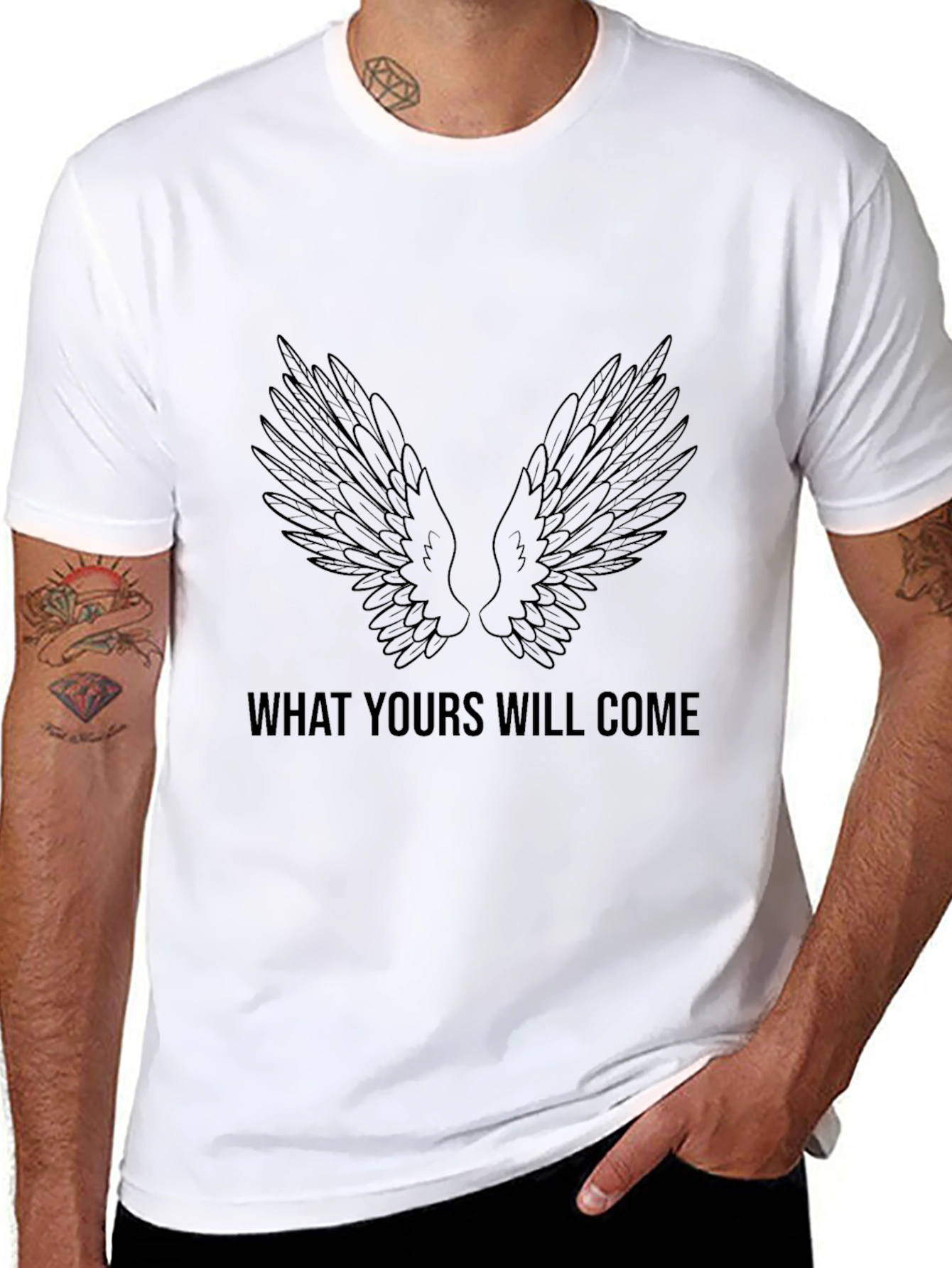 Wings Graphic Black T-Shirt