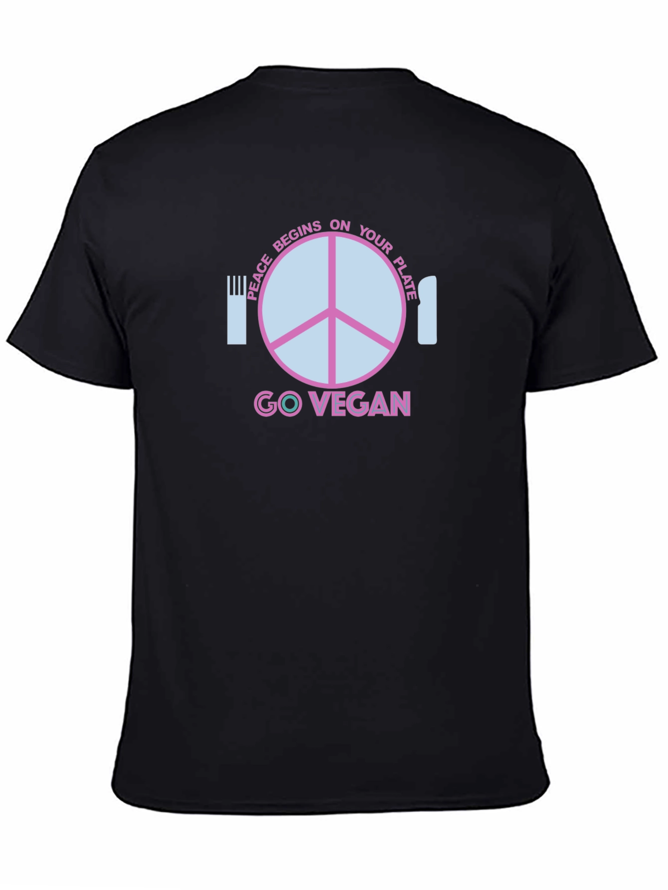 Go Vegan T-Shirt - Peace Begins On Your Plate