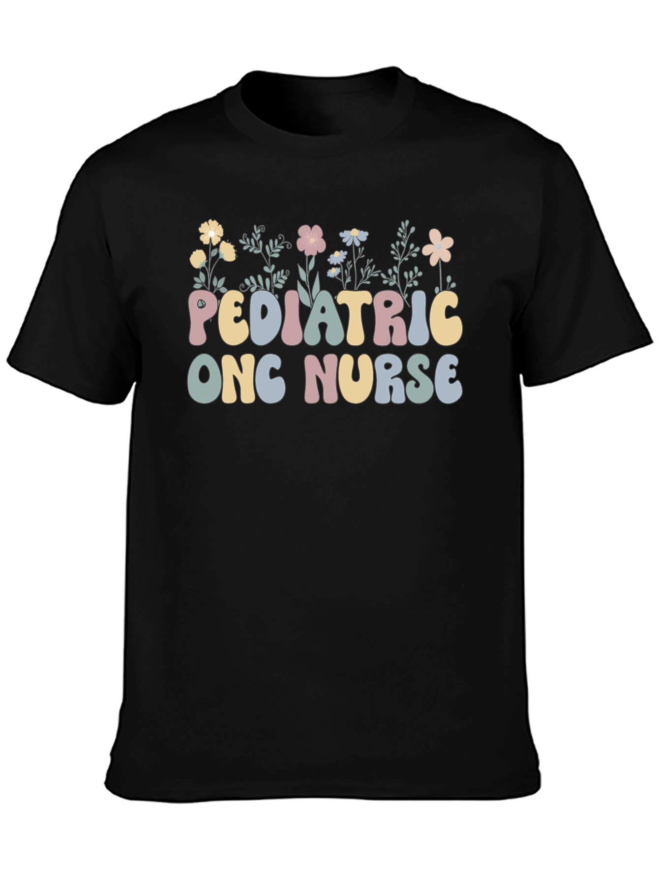 Pediatric Onc Nurse T-Shirt Floral Design