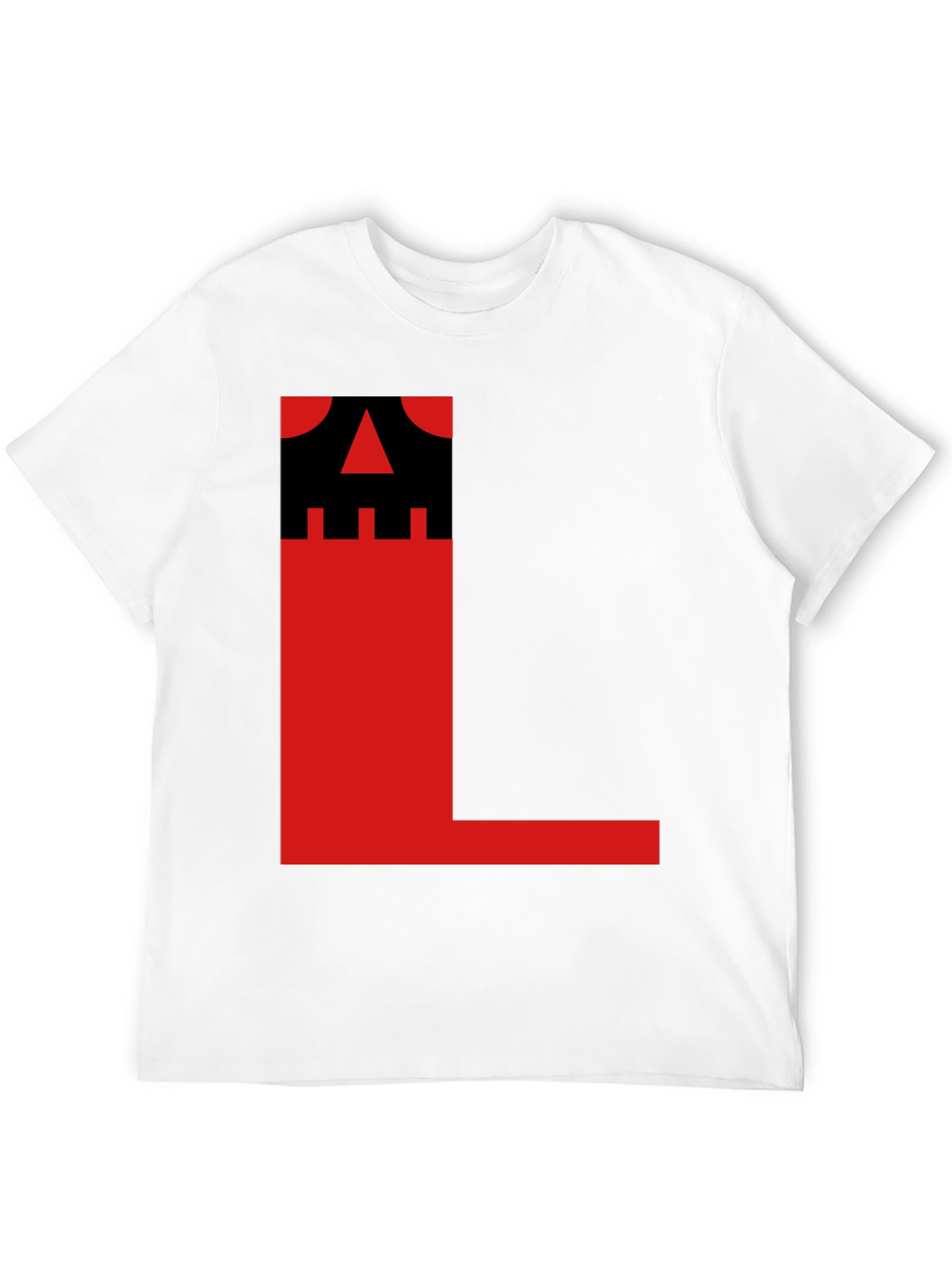 Bold Graphic Tee - Black with Red L Design