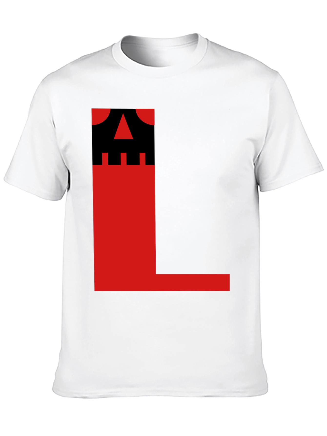Bold Graphic Tee - Black with Red L Design