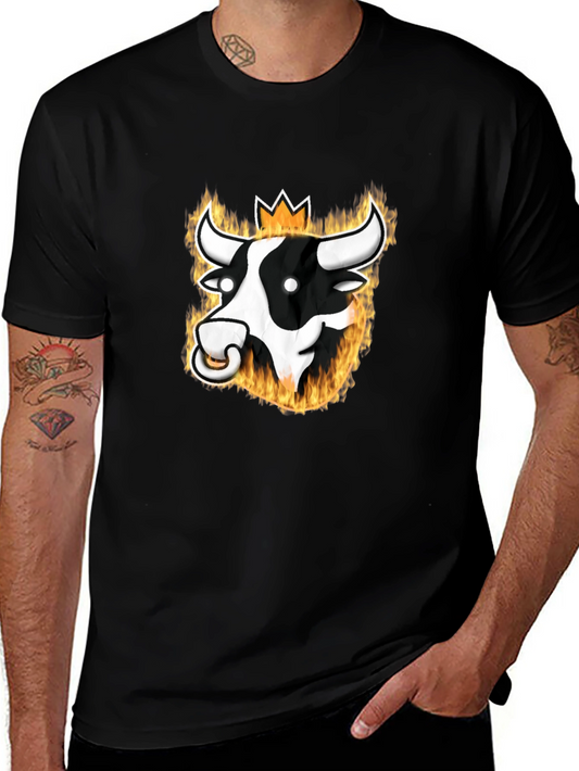 Flaming Bull Graphic Tee - Black T-Shirt