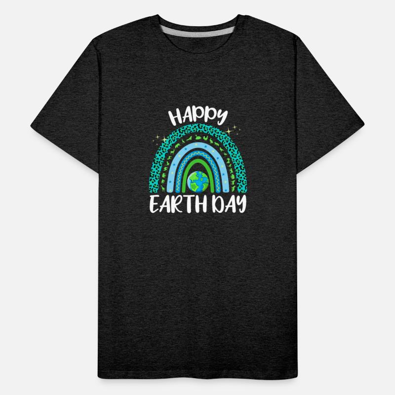 Happy Earth Day Planet with Rainbow