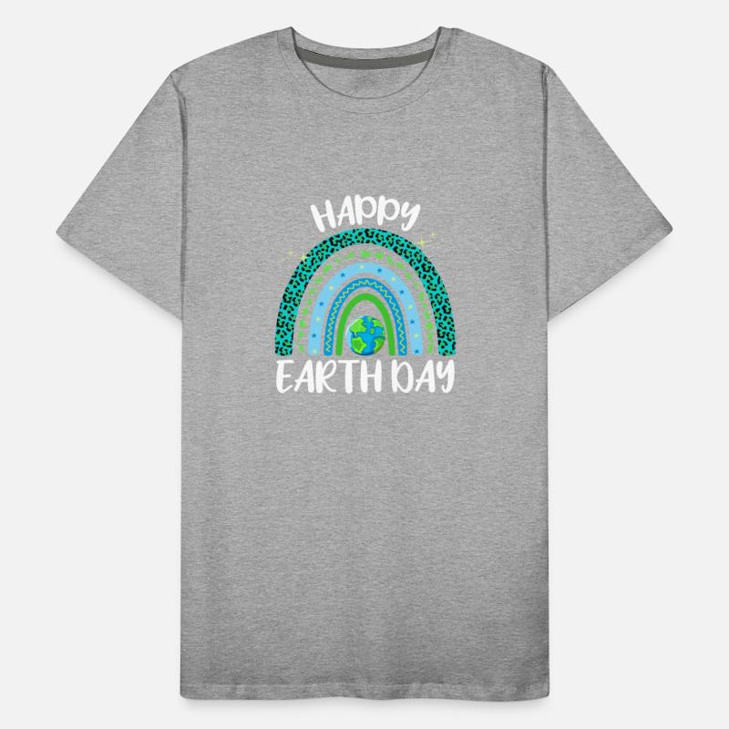 Happy Earth Day Planet with Rainbow