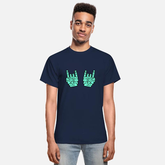 Heavy metal nerd electronic circuits hand gesture