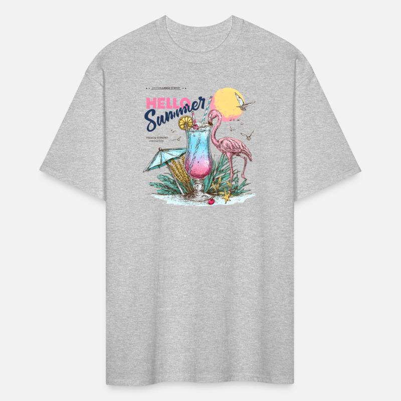 Hello Summer Flamingo & Cocktail T-Shirt
