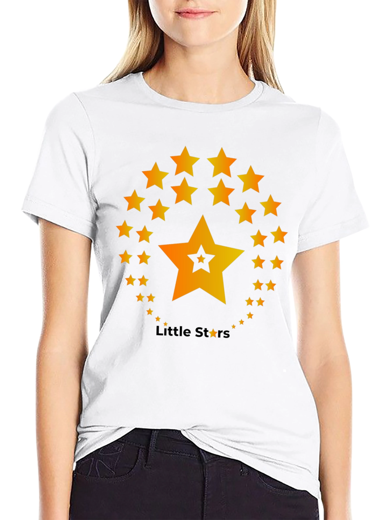 Little Stars T-Shirt - Black Cotton Blend