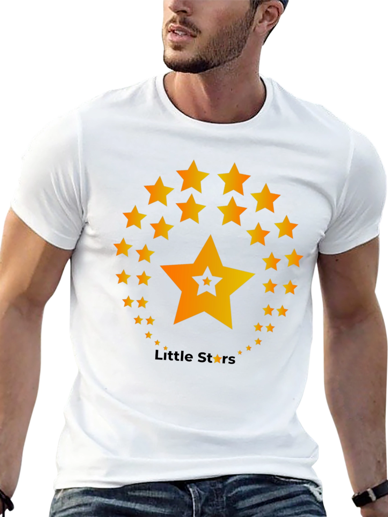 Little Stars T-Shirt - Black Cotton Blend