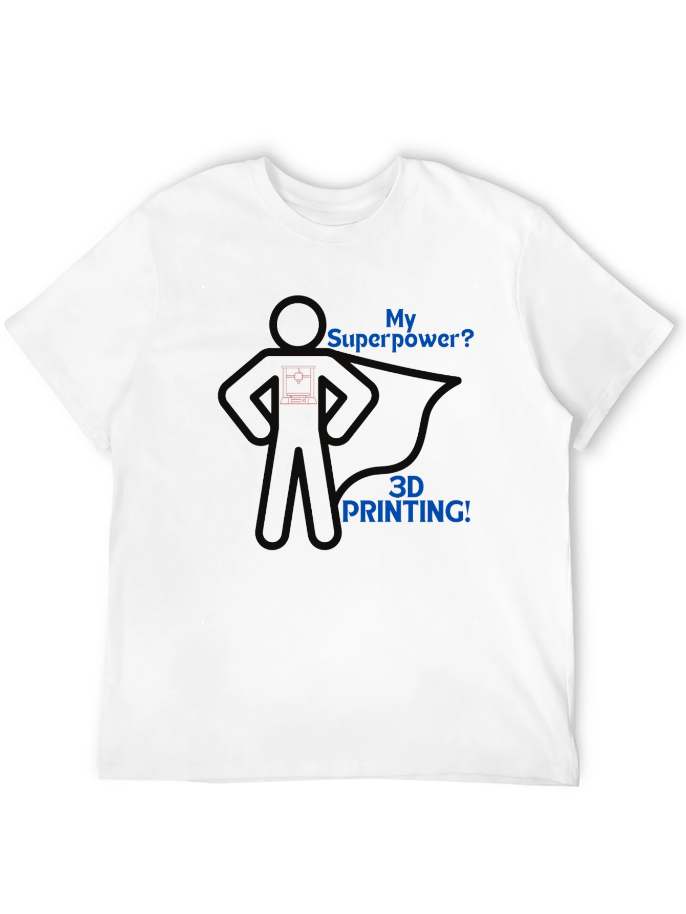 3D Printing Superpower Graphic Tee - Black T-Shirt