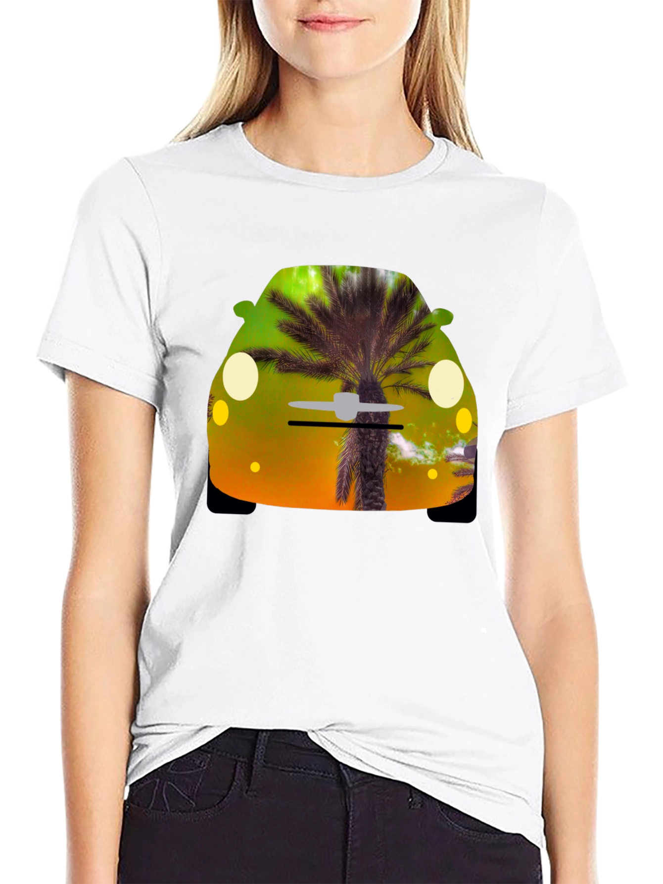 Tropical Car Graphic T-Shirt