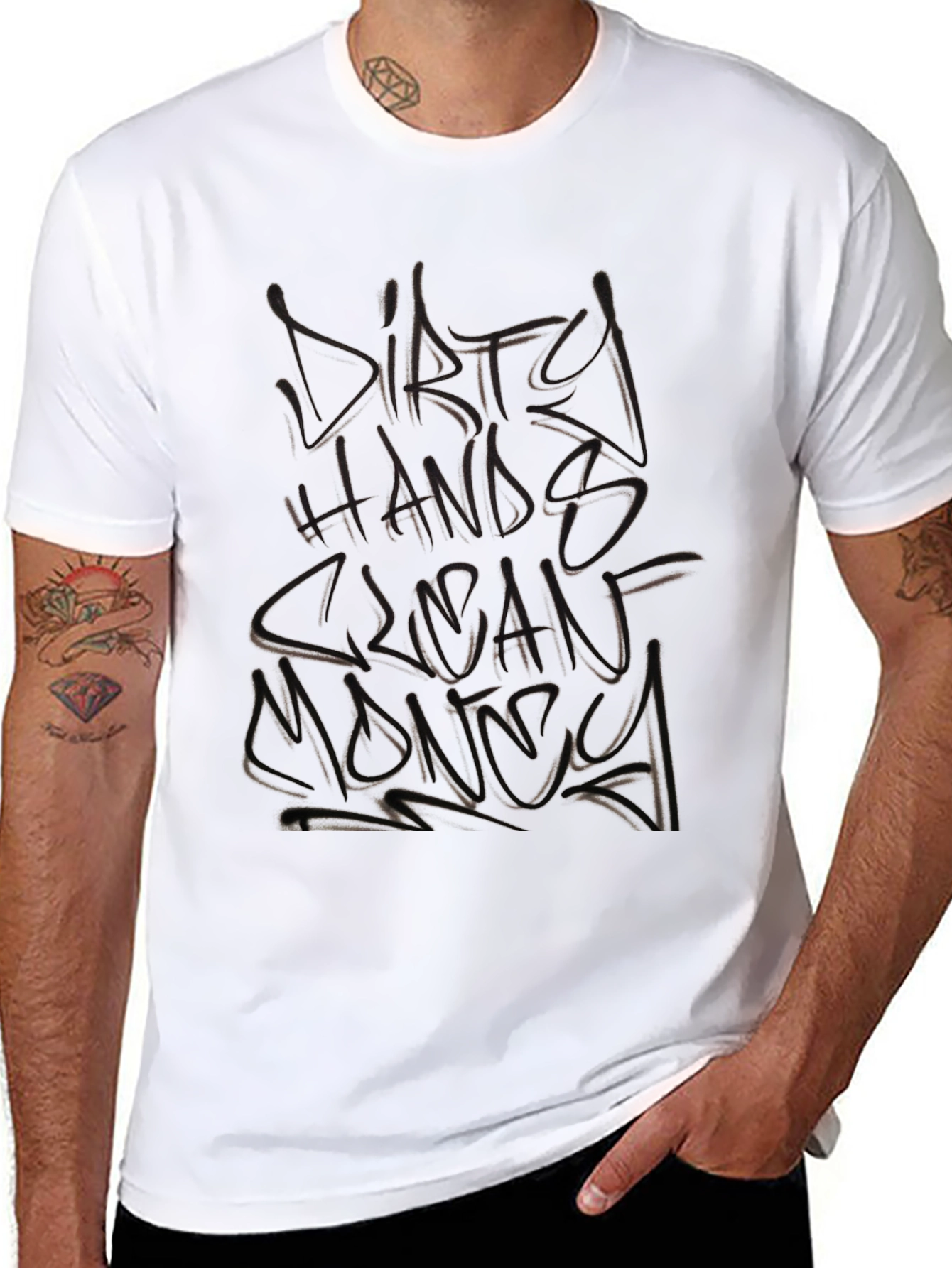 Dirty Hands Clean Money Graphic Tee - Streetwear Style