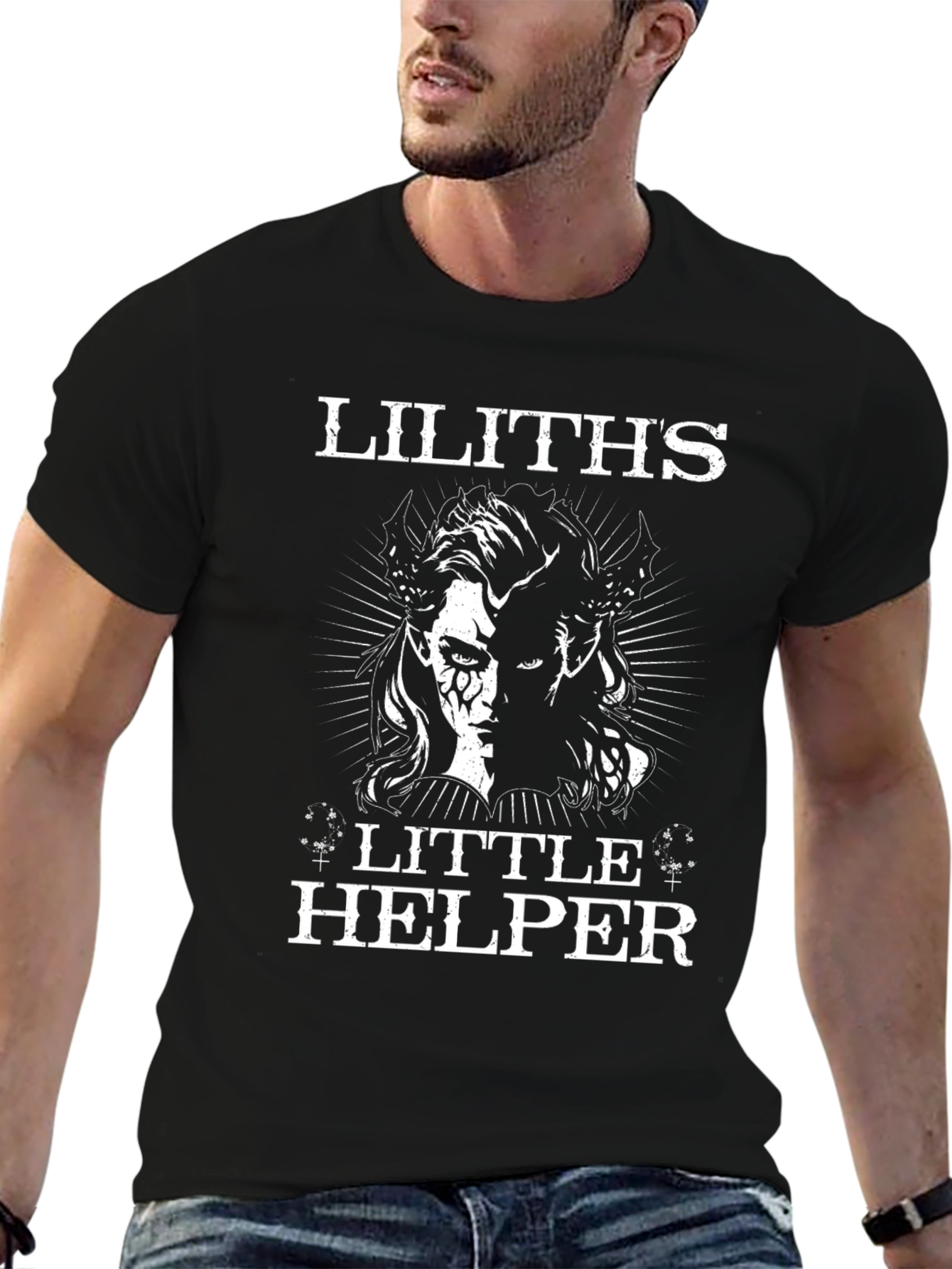 Liliths Little Helper Black Graphic Tee