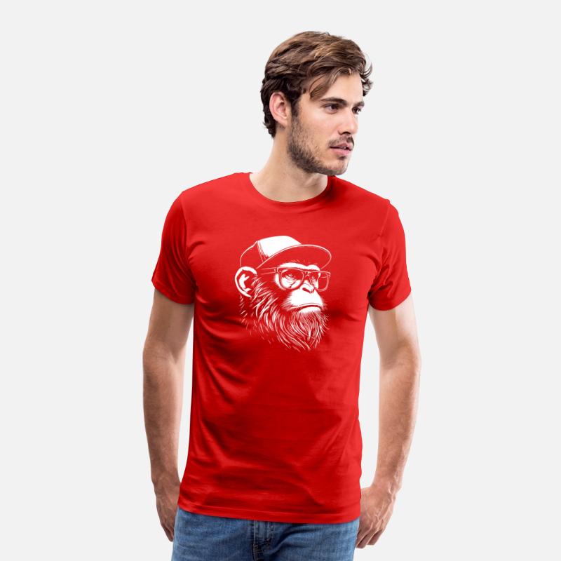 hipster monkey with glasses and cap