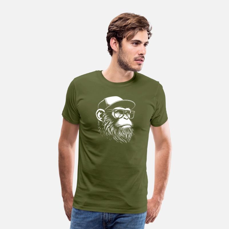 hipster monkey with glasses and cap