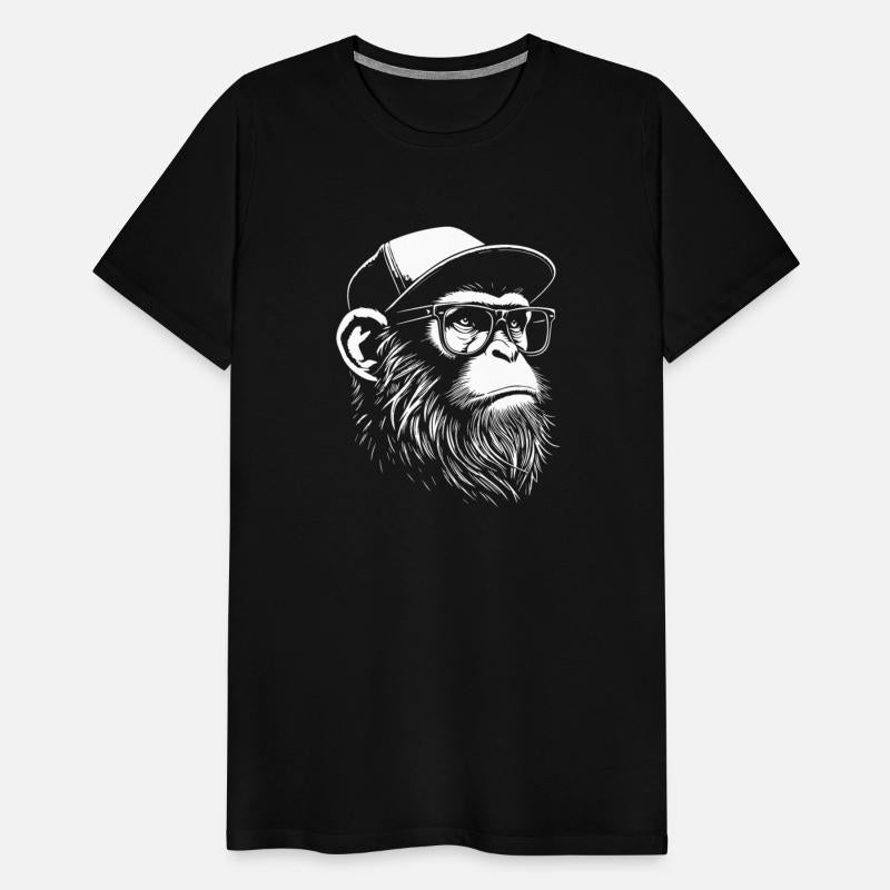 hipster monkey with glasses and cap