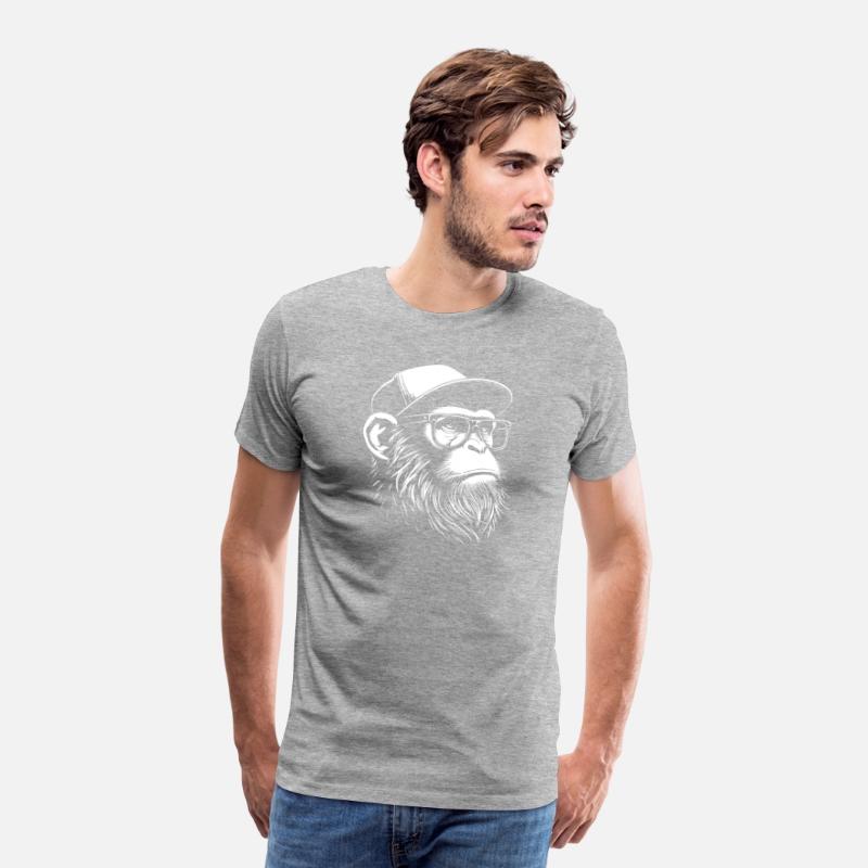hipster monkey with glasses and cap