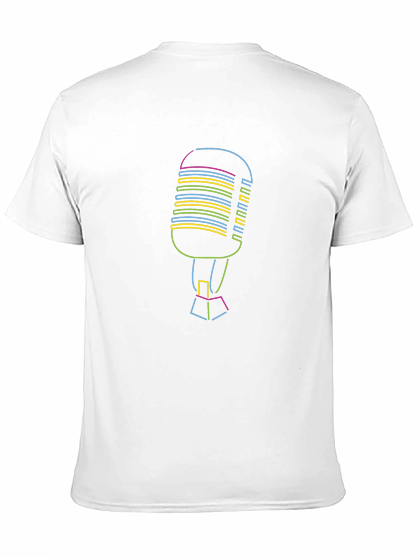 Retro Microphone Graphic T-Shirt - Black