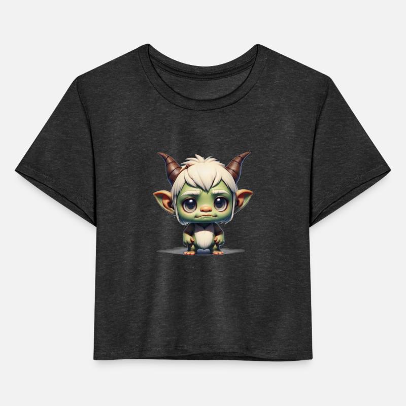 Horned troll boy with blonde hair