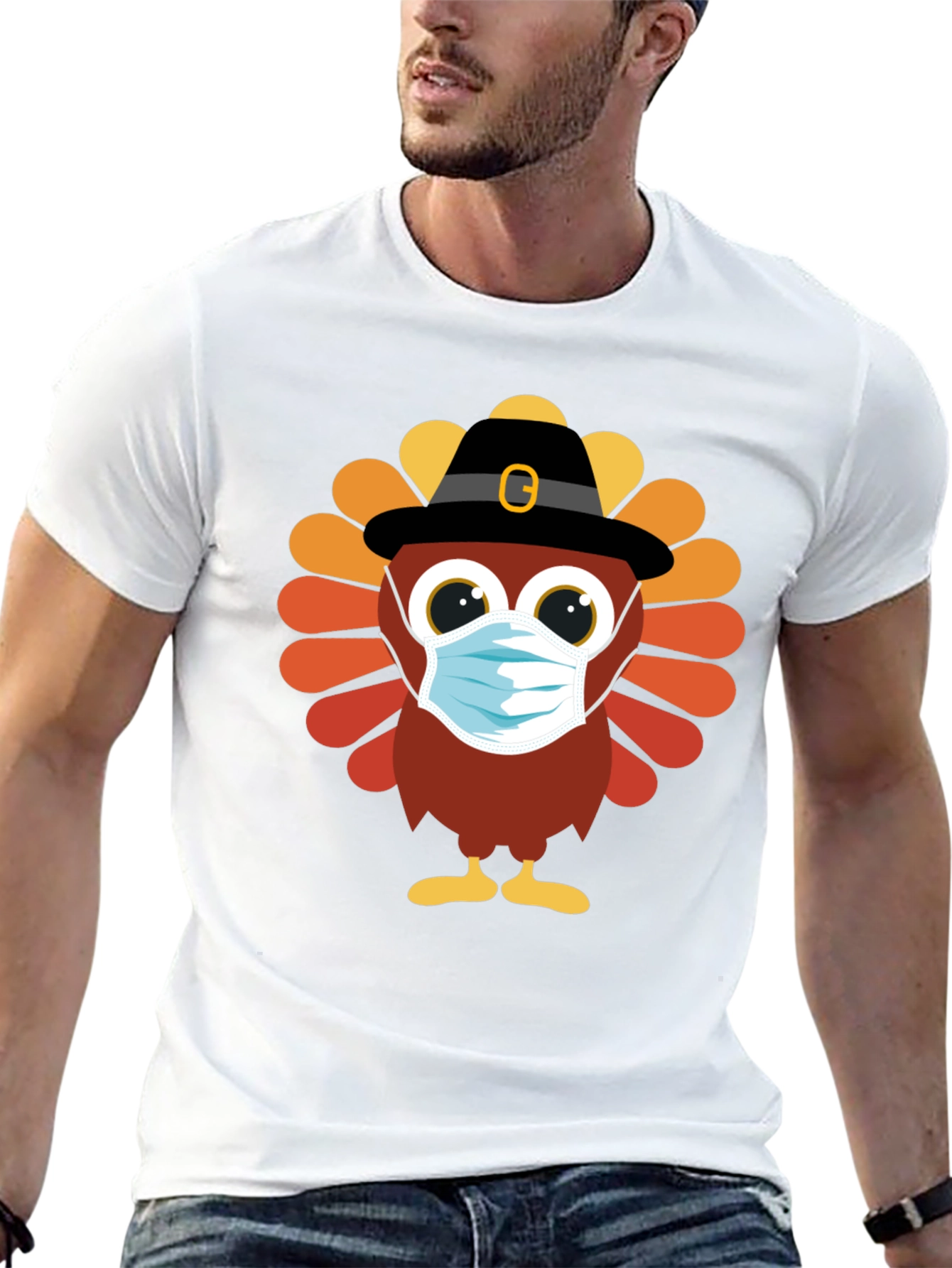 Thanksgiving Turkey Mask T-Shirt