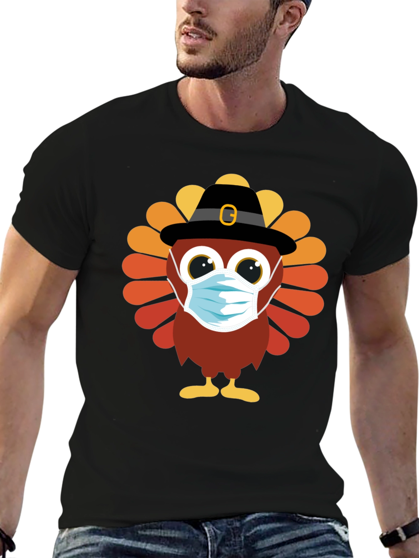 Thanksgiving Turkey Mask T-Shirt