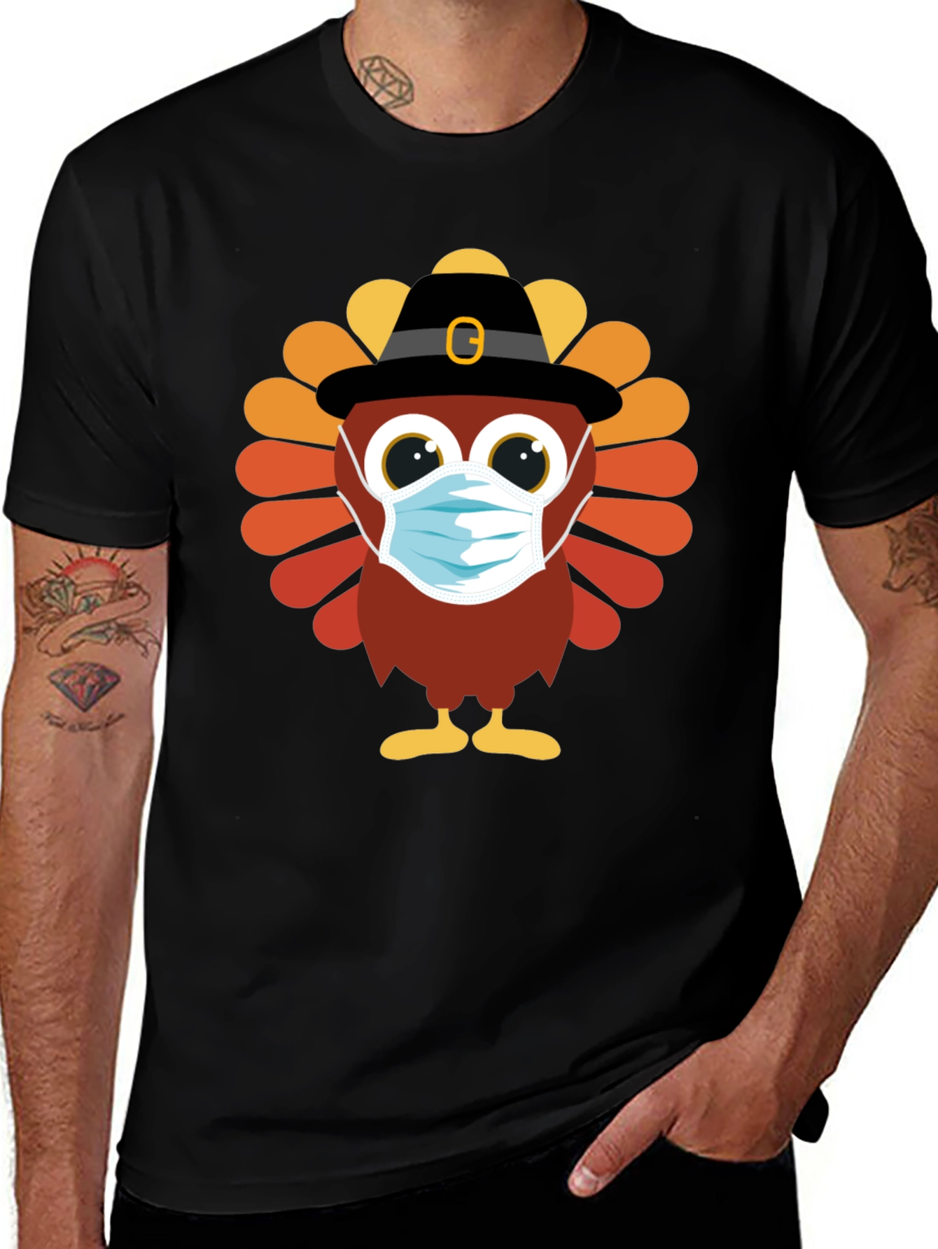 Thanksgiving Turkey Mask T-Shirt