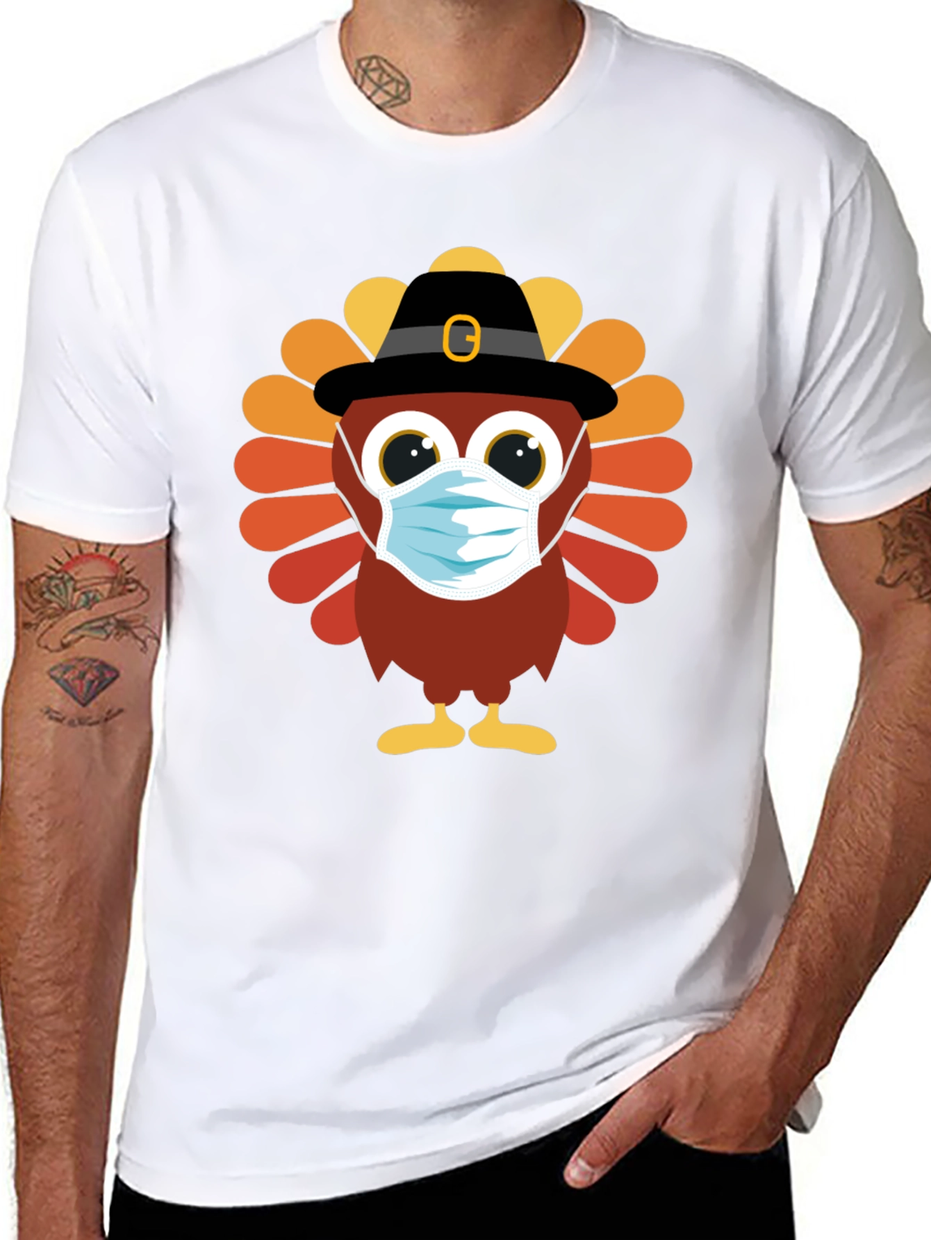 Thanksgiving Turkey Mask T-Shirt