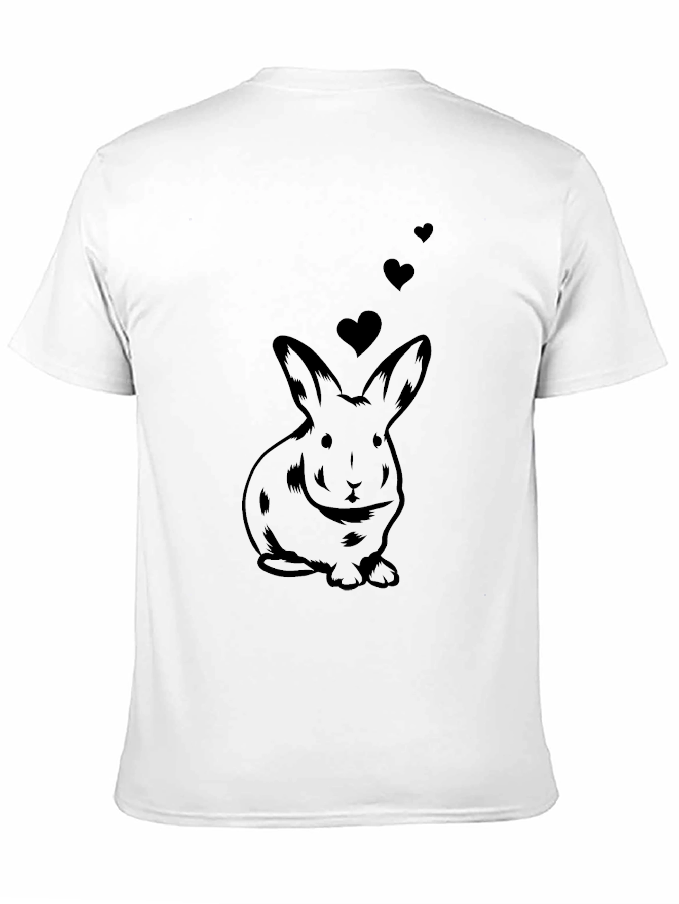 Rabbit Love T-Shirt - Mens Black Cotton Tee