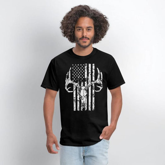 Hunting Shirt Hunting Deer Skull Flag for Hunters