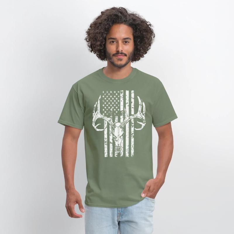 Hunting Shirt Hunting Deer Skull Flag for Hunters