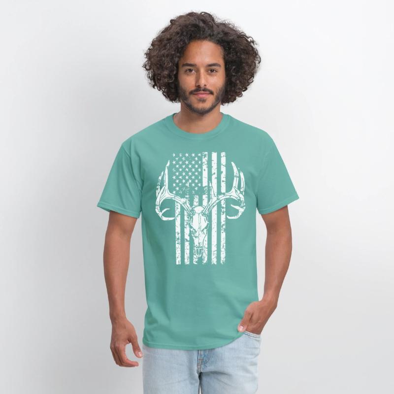 Hunting Shirt Hunting Deer Skull Flag for Hunters