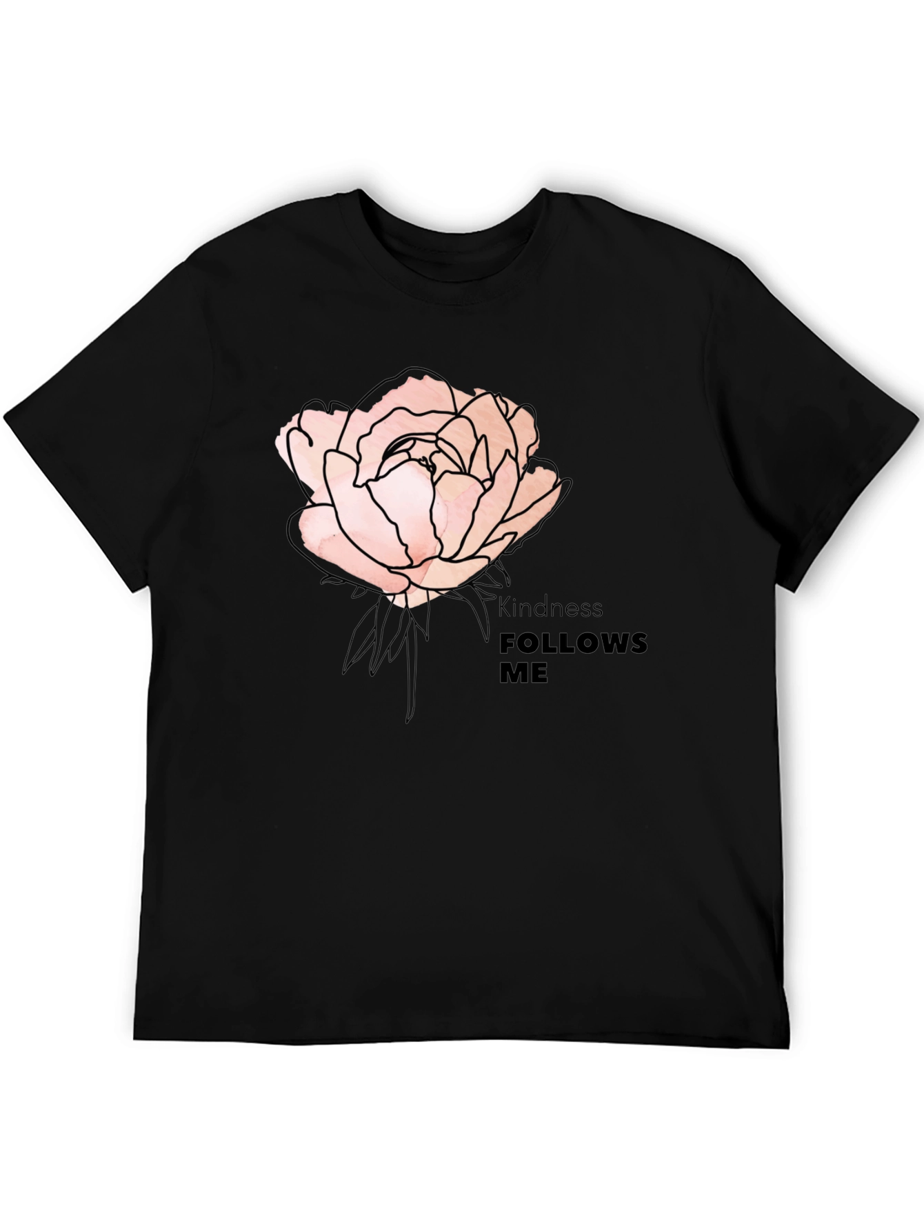 Kindness Follows Me Rose Graphic T-Shirt