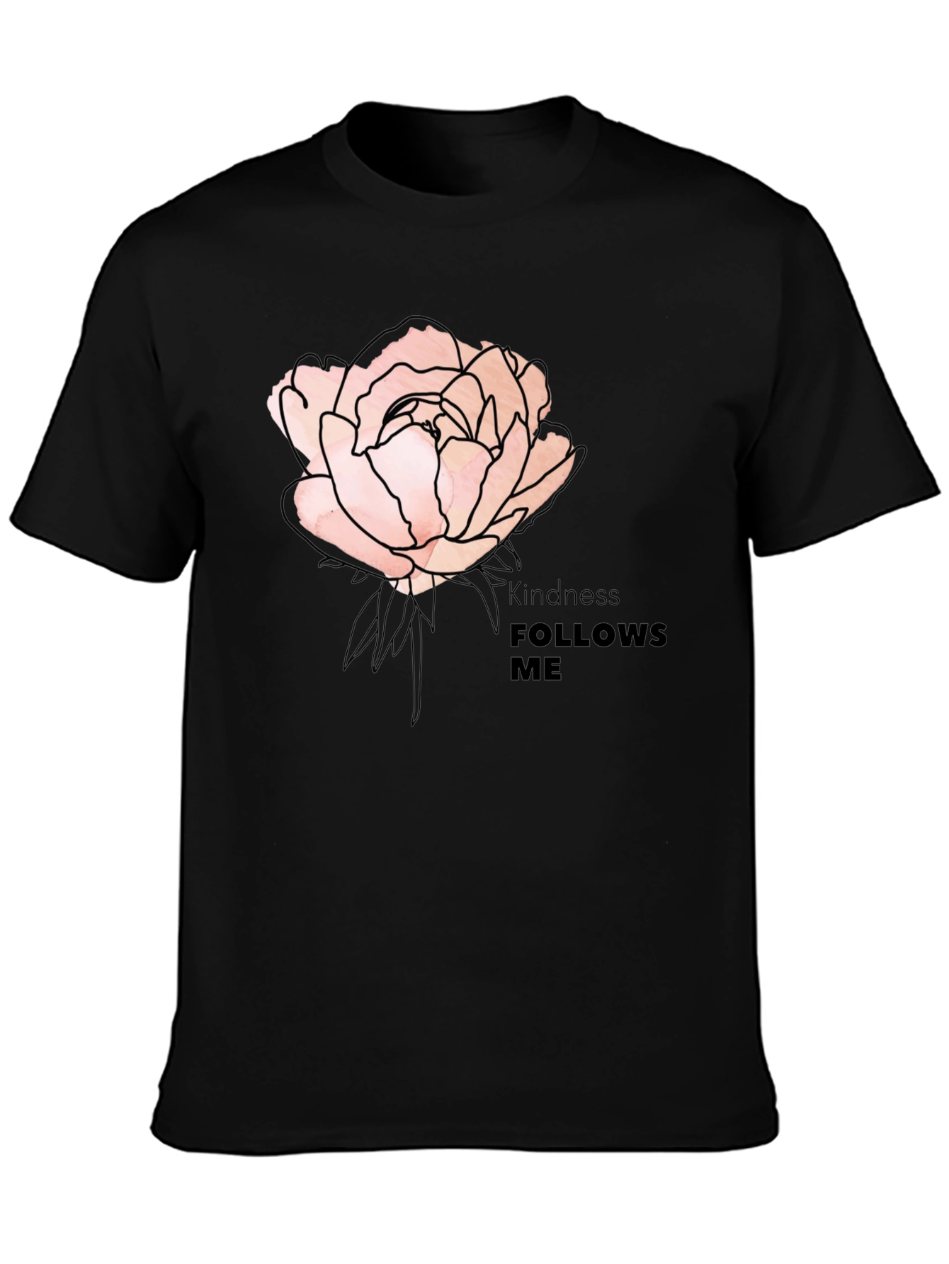 Kindness Follows Me Rose Graphic T-Shirt
