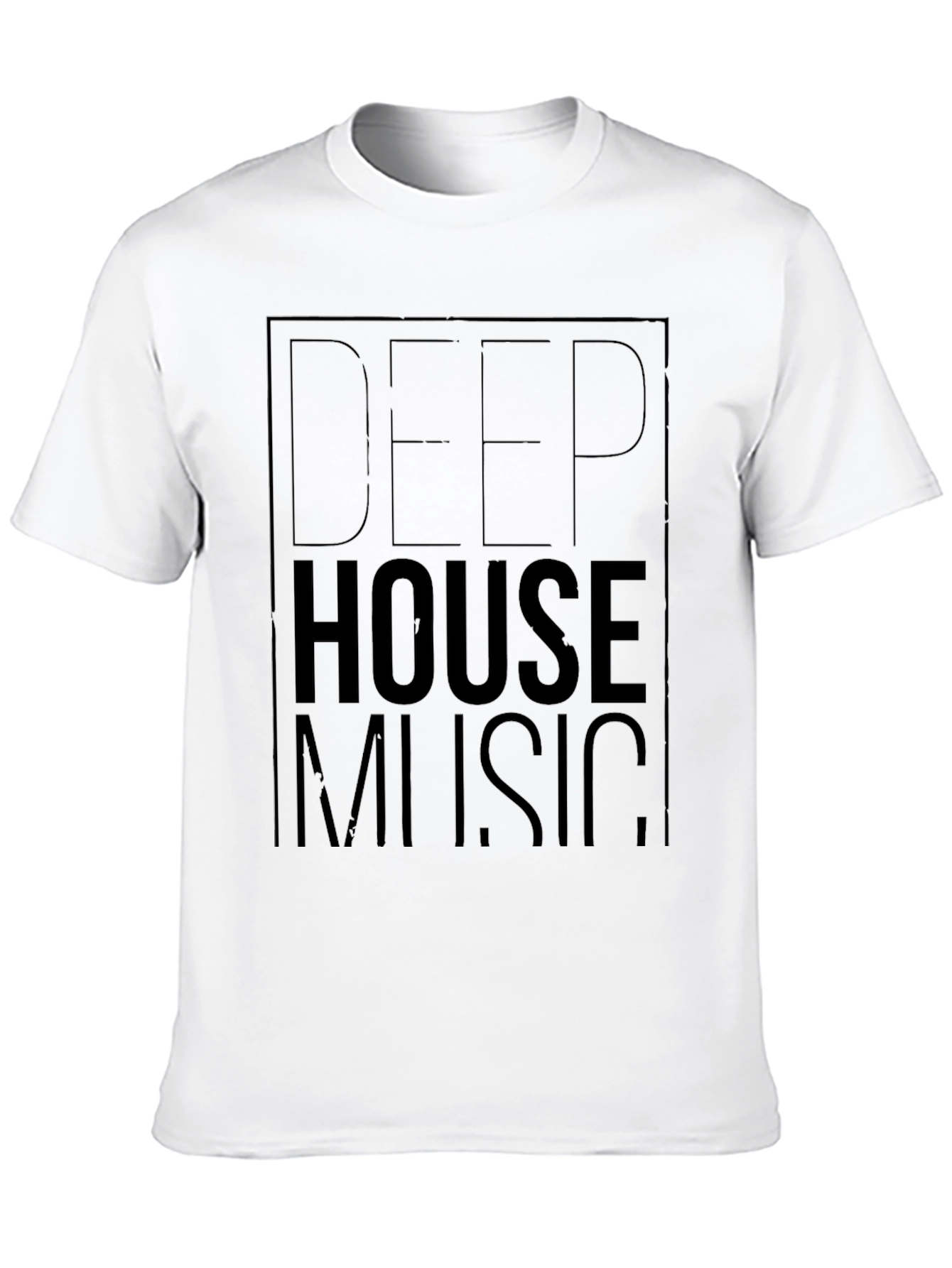 Deep House Music Graphic Tee - Stylish Black T-Shirt
