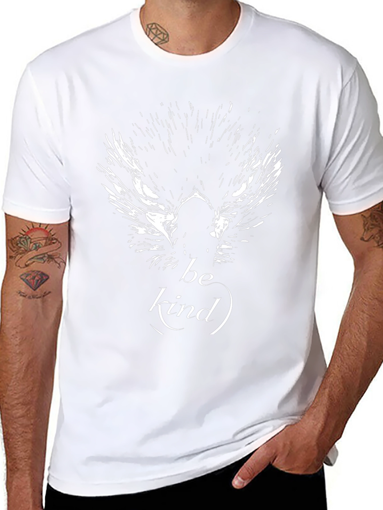 Be Kind Wolf Graphic Black T-Shirt