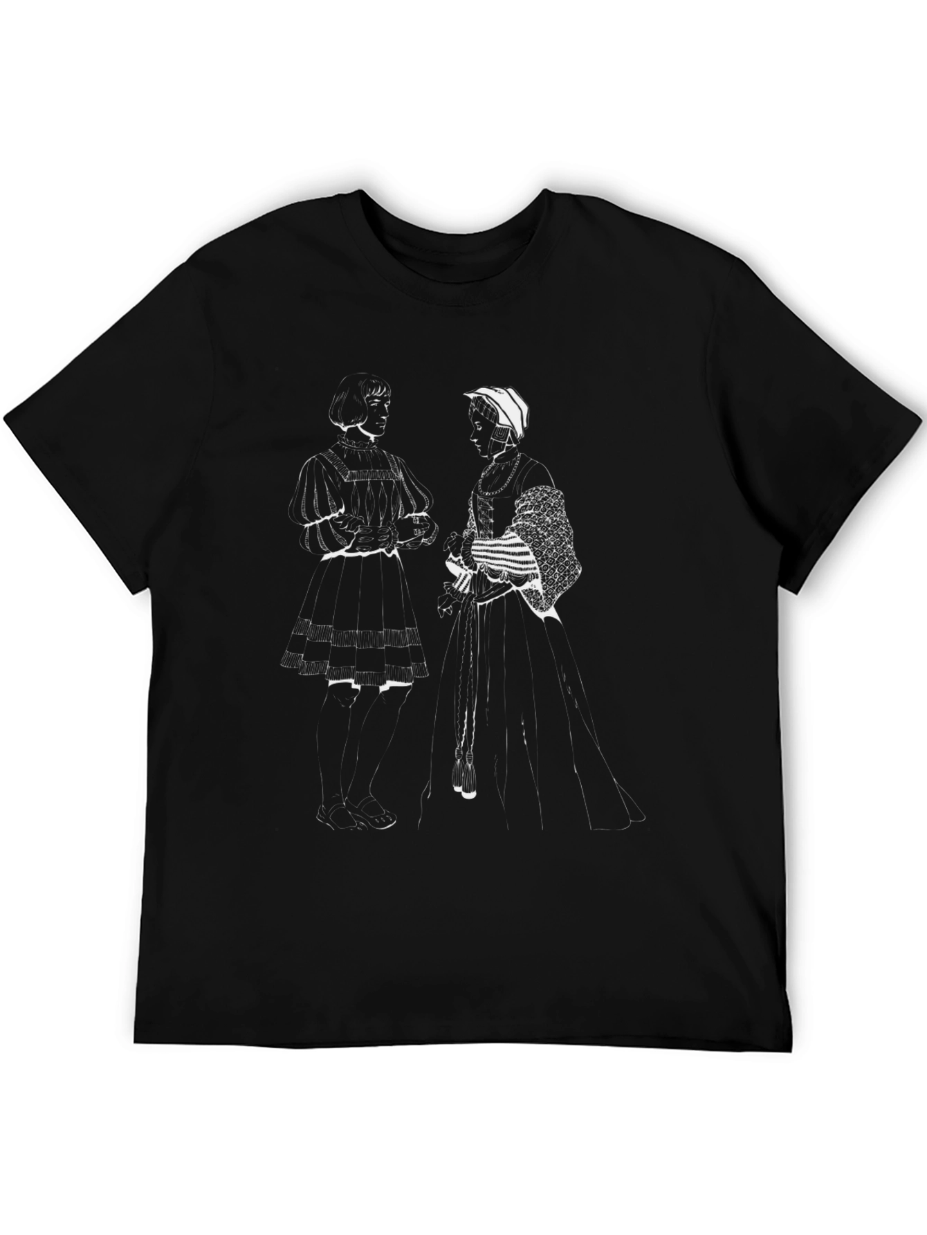 Retro Illustration Black T-Shirt